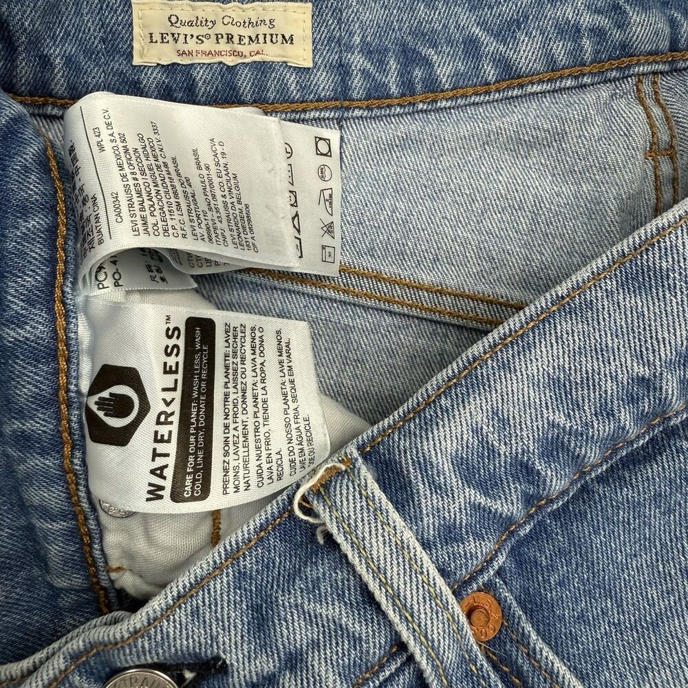 Levis 501 Del Norte Slim Jeans Women Size 28 Blue Embroidered Button Fly Flame - Picture 11 of 16